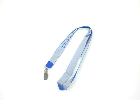 China Custom Woven Neck Lanyards Environmental Protection Materials With Metal Badge Clip supplier