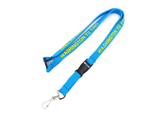 China 540mm/1080mm Length Personalized Breakaway Lanyards Sky Blue For Advertising supplier