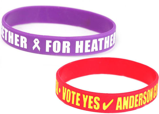 China Festival Gift Debossed Silicone Bracelets Portable Non - Irritating supplier