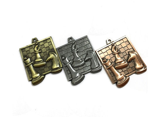 China Polish Backside Sports Match Badge With Ribbon / Custom Metal Medallions supplier