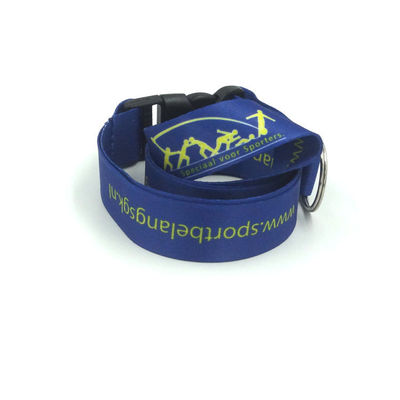 Blue Dye Sublimation Lanyard With Clip Cool Printing For Company Brand supplier