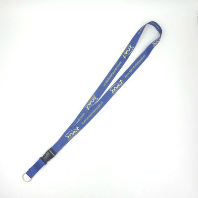 Blue Dye Sublimation Lanyard With Clip Cool Printing For Company Brand supplier