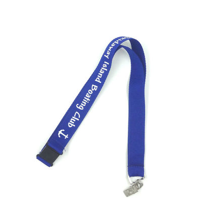 Dark Blue Personalized Key Lanyards Advertising Items With Badge Clip supplier