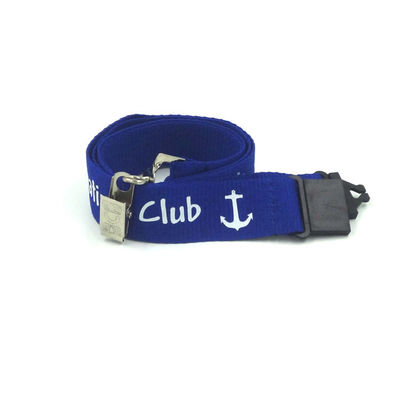 Dark Blue Personalized Key Lanyards Advertising Items With Badge Clip supplier