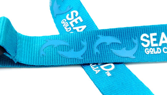 Classic Blue Lanyard Promotional Products Sublimation Printing Logo With Hook supplier