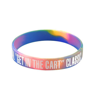 Custom Silicone Wrist Band , Debossed Color Fill in Silicone Wristband with Your Logo supplier