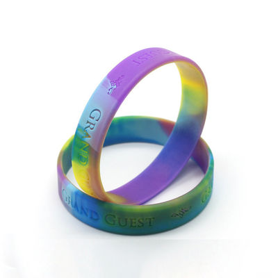 Custom Silicone Wrist Band , Debossed Color Fill in Silicone Wristband with Your Logo supplier