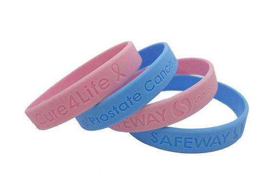 Customized Debossed Sports Silicone Wristbands 202x12x2mm Solid Colors supplier