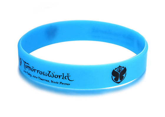 OEM Glow in the dark printed custom design logo silicone bracelet wristband rubber supplier