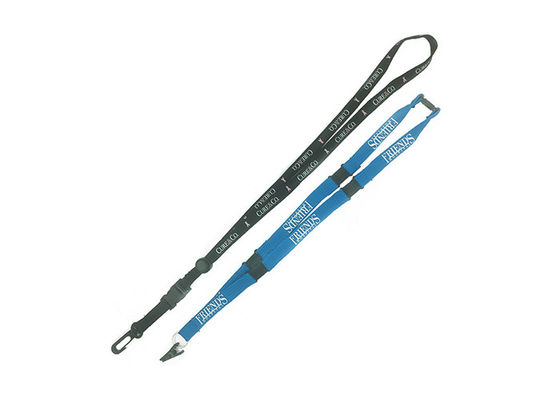 Blue Or Black Segmented Heat Transfer Lanyard , ID Card Custom Ink Lanyards supplier