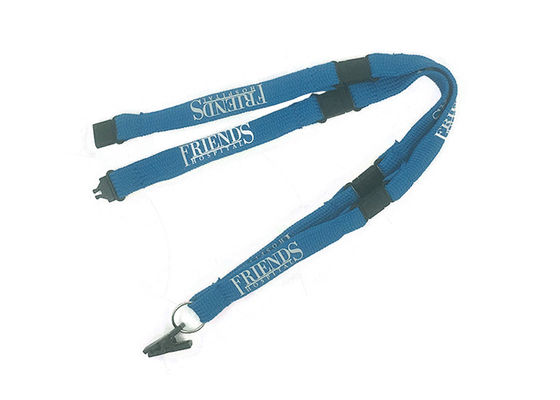 Blue Or Black Segmented Heat Transfer Lanyard , ID Card Custom Ink Lanyards supplier