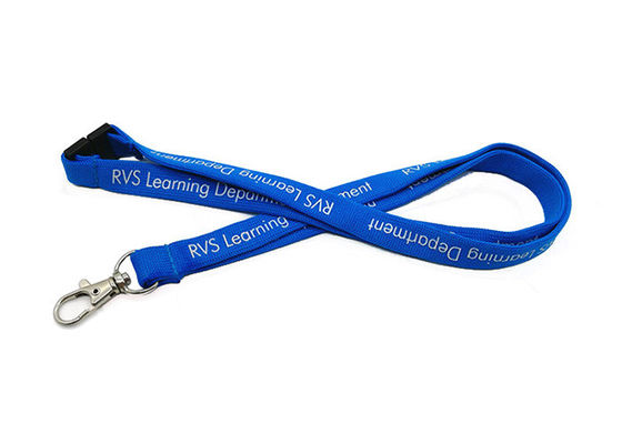 Blue Wide Custom Tubular Lanyards Neck Straps Lanyards For Office Party supplier