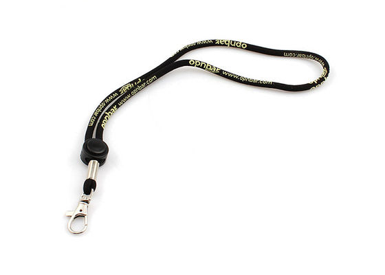 Black Lanyard Neck Strap for ID Card Phones Camera , Custom Cord Straps Rope supplier