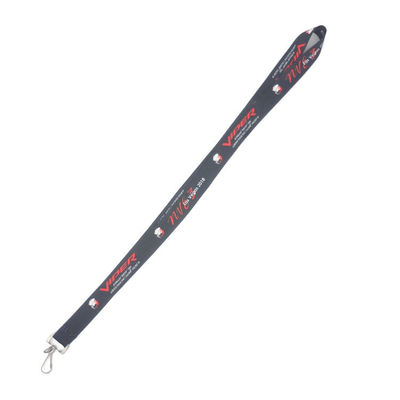 580mm/1180mm Length Single Personalised Lanyards Black Color With Hook supplier