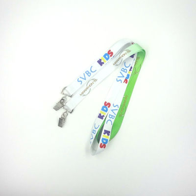 Promotional Dye Sublimated Lanyards White Polyester Lanyard Gradient Color supplier