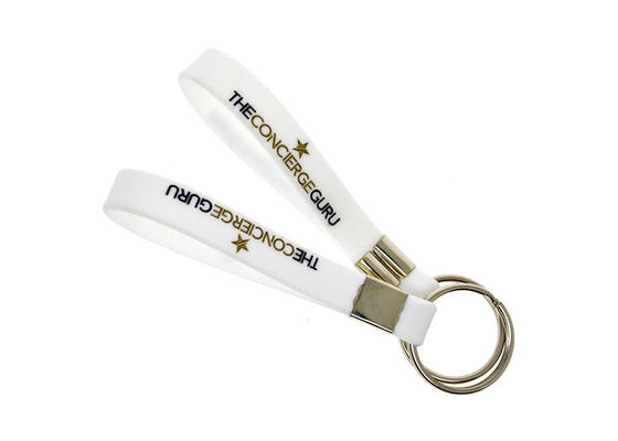 White Soft PVC Keychains Customized Size Colorful Design Hog Toughness supplier