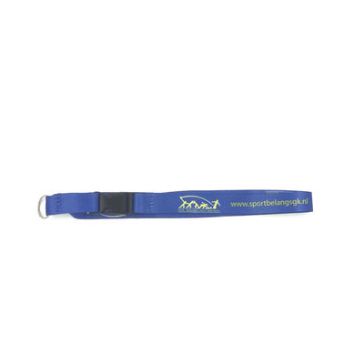 Printed Blue Full Color Lanyards , Screen Printed Lanyards With Key Ring supplier