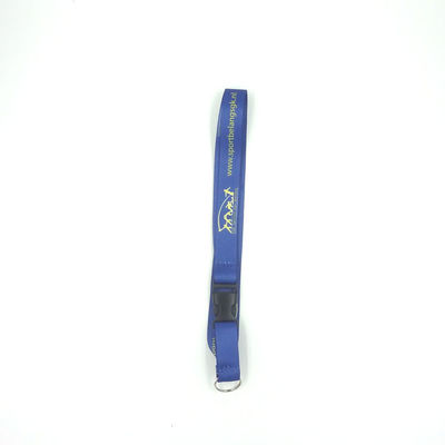 Printed Blue Full Color Lanyards , Screen Printed Lanyards With Key Ring supplier