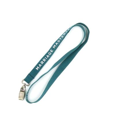 Classic Silkscreen Printed Imprinted Nylon Lanyards White Logo With Badge Clip supplier