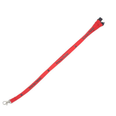 Popular Red Custom Tubular Lanyards Polyester Material Silkscreen Printing Logo supplier