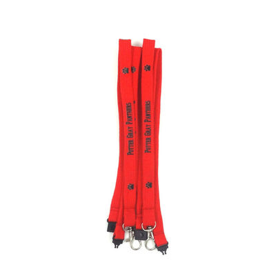 Popular Red Custom Tubular Lanyards Polyester Material Silkscreen Printing Logo supplier