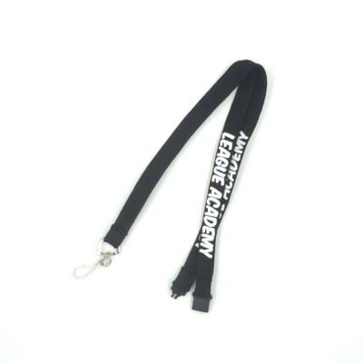 Personalized Black Custom Tubular Lanyards Printed Neck Strap With Swivel J Hook supplier