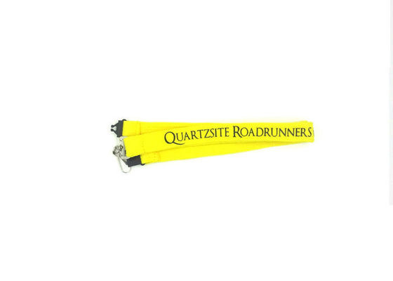 Polyester Yellow Individual Custom Lanyards , Custom Name Lanyard For Exhibition supplier
