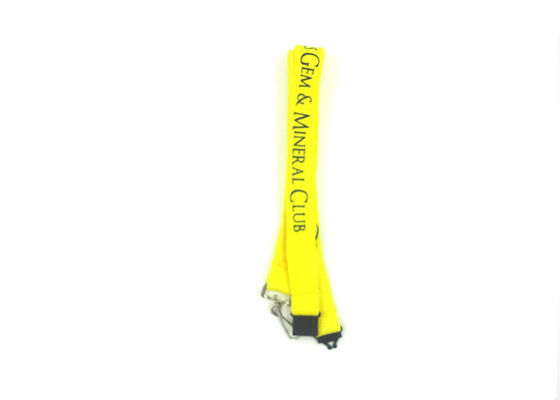 Polyester Yellow Individual Custom Lanyards , Custom Name Lanyard For Exhibition supplier