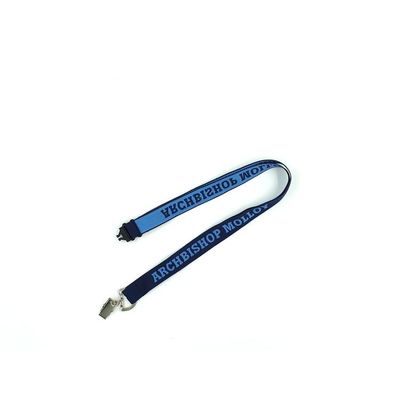 Woven Flat Id Neck Lanyard , Polyester Jacquard Neck Lanyard For Badges supplier
