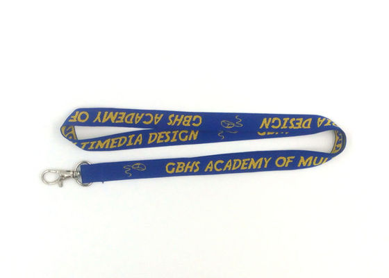 Yellow Logo Woven Neck Lanyards ID Card Neck Lanyard With Thumb Trigger supplier