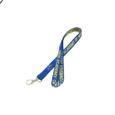 Yellow Logo Woven Neck Lanyards ID Card Neck Lanyard With Thumb Trigger supplier