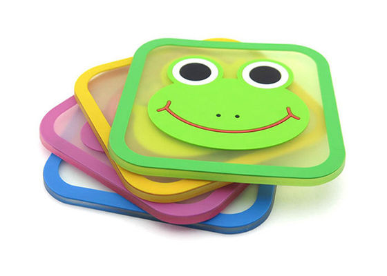 Recycled Beer Cup Soft PVC Coasters Non Toxic 10x10cm With Logo Custom supplier