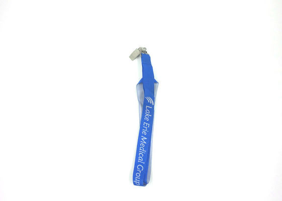 Custom Woven Neck Lanyards Environmental Protection Materials With Metal Badge Clip supplier