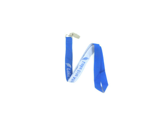 Custom Woven Neck Lanyards Environmental Protection Materials With Metal Badge Clip supplier