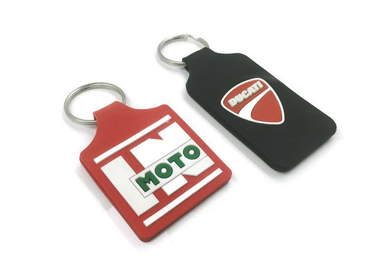 Plastic Custom Soft Pvc Keychain Double Side Embossed Keyring 100% Nontoxic supplier