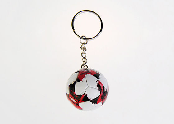 Mini 3D Cartoon Pvc Rubber Keychain , Football Shape Soft Pvc Custom Keyrings supplier
