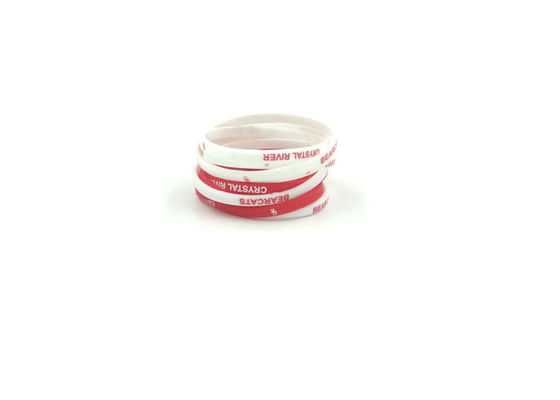 Printing Red Sports Silicone Wristbands 180mmx5mmx2mm Free Artwork Simple Process supplier