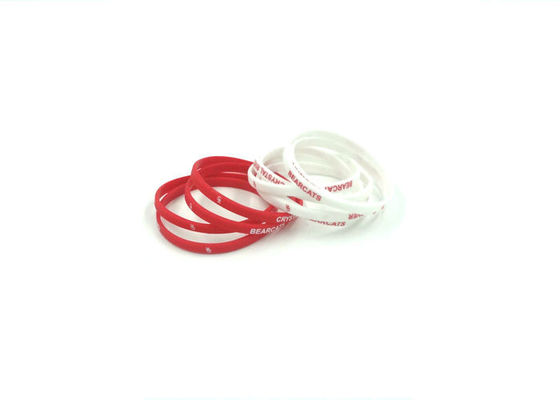 Printing Red Sports Silicone Wristbands 180mmx5mmx2mm Free Artwork Simple Process supplier