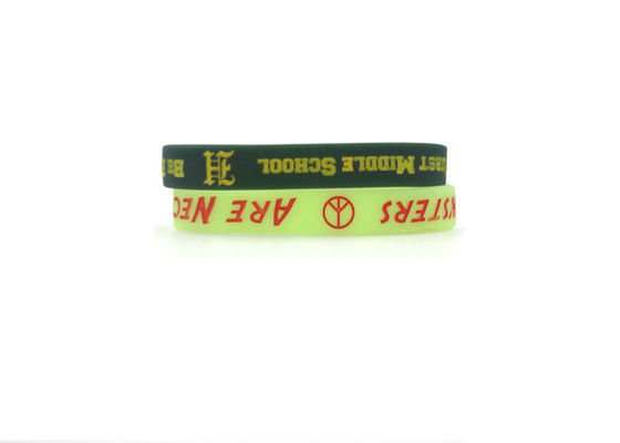 Custom Sports Silicone Wristbands 210mmx17mmx2mm Waterproof And Sweat Proof supplier