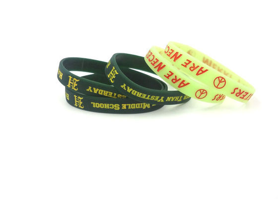 Custom Sports Silicone Wristbands 210mmx17mmx2mm Waterproof And Sweat Proof supplier