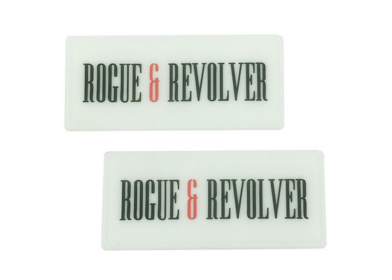 Embossed Sewn Single Custom Patches 3D PVC Badge Appliques With Button Loop supplier