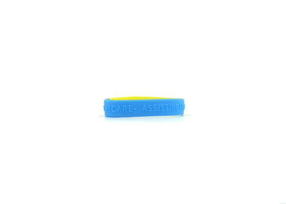 Eco Friendly Cool Silicone Bracelets , Segmented Embossed Silicone Wristbands supplier