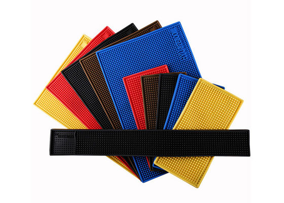 Colorful PVC Square Bar Mat , Durable Anti Slip Personalised Rubber Bar Mats supplier