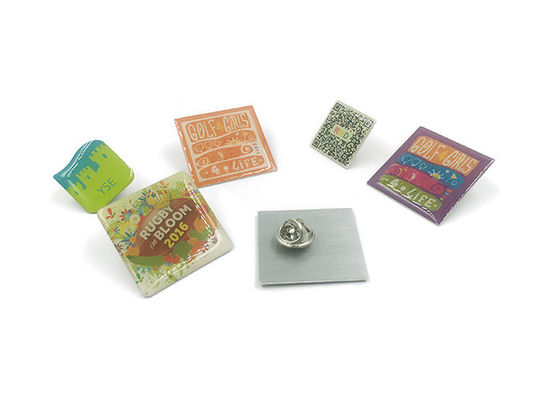 30x30mm Custom Enamel Pin Badges Butterfly Clutch Sandblasting Or Double Side Design supplier