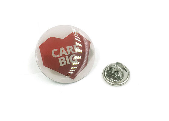 Round Metal Custom Made Enamel Badges Bright Silver Plating Aluminum Alloy Material supplier