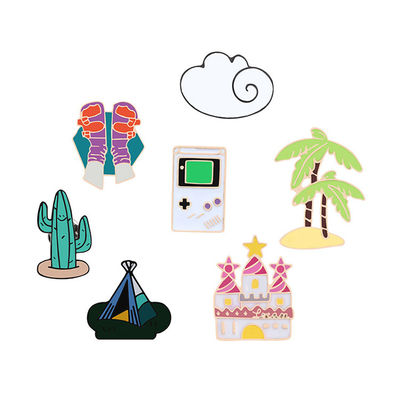 Cartoon Cloud Tree Custom Enamel Pins , Silver Plating Enamel Pin Badges For Kids supplier