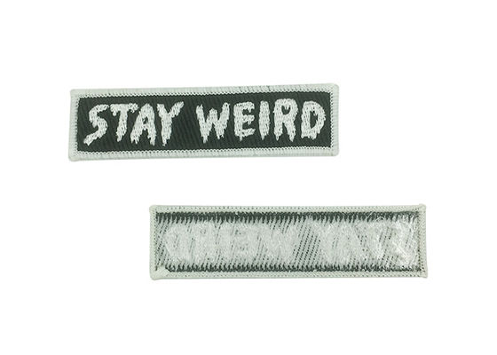 Black And White Adhesive Embroidered Patches For Stage And Art Decoration supplier