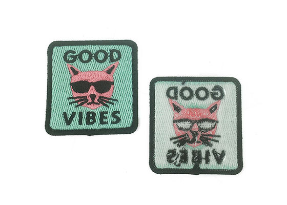 Square And Round Adhesive Embroidered Patches Laser Cut Merrowed Edge supplier