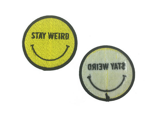 Square And Round Adhesive Embroidered Patches Laser Cut Merrowed Edge supplier