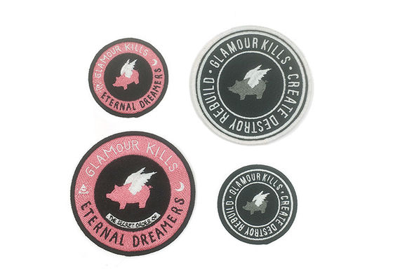 Cloth Embroidered Hat Patches , Self Adhesive Stick On Embroidered Patches supplier